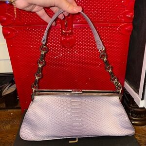 Nine West Elegant Lavender Handbag with attached keychain inside